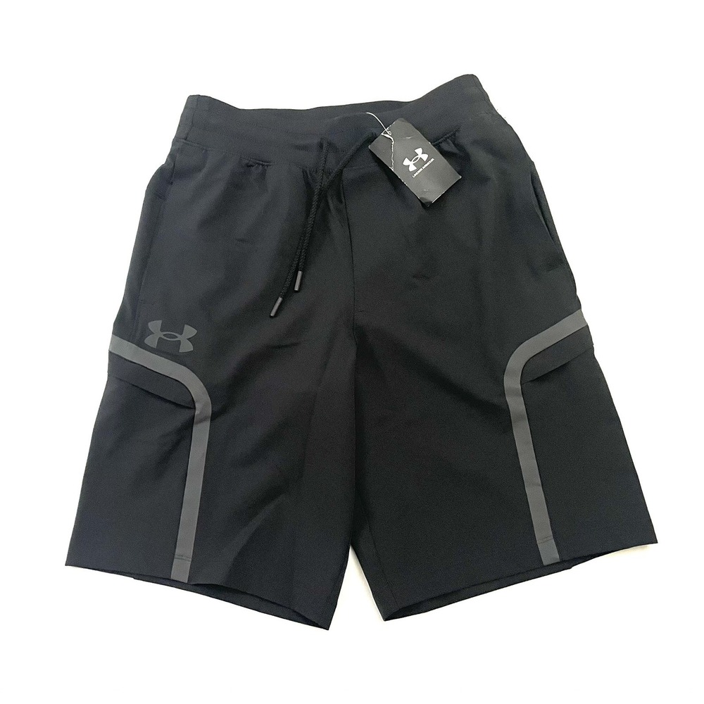 NEW Under Armour Sportstyle Elite 9.5" Cargo Shorts Small Black‎ Stretch 1373866